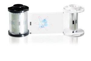 Plastkortskrivare tillbehör hologram